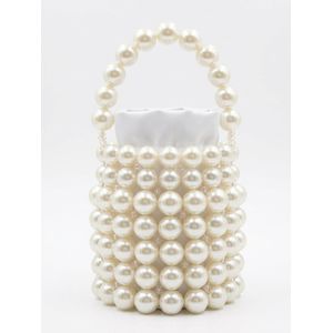 Sac à Main En Perle Rond Blanc Raffiné & Élégant.