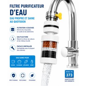 Article  Filtre Purificateur d'Eau blanc pour Robinet – 6 Niveaux de Filtration