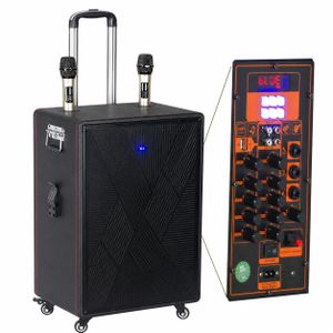 Lige Enceinte Karaoke Portable Bluetooth 15 Pouces avec 2 Micros Sans Fil