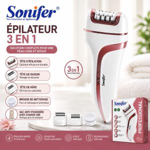 Épilateur Électrique Sonifer SF-9551 3 en 1 Rechargeable USB