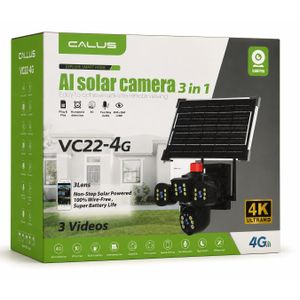 Caméra de Surveillance Solaire 4G LTE CALLUS VC22-4G Triple Objectif avec Éclairage LED