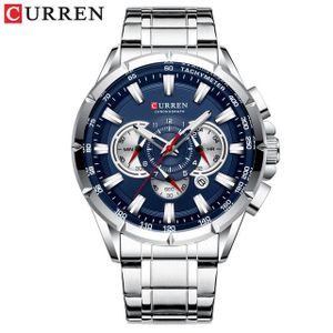 Curren Montre Homme De Luxe En Acier Inoxydable - Argent