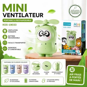 Mini Ventilateur Portable Rechargeable USB KOS-1903 – Silencieux & Compact