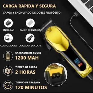  Tondeuse professionnelle sans fil rechargeable USB avec écran LED