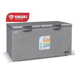 SMART TECHNOLOGY Congélateur Horizontal Cool Pack - 2 Battants Avec Clef - Stcc-550 - 423 Litres - Gris/ Avec Grille À L'Arrière