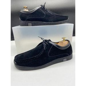 Geogra Chaussures Homme en Cuir Daim avec Lacets NOIR – Style Élégant et Confort Durable 