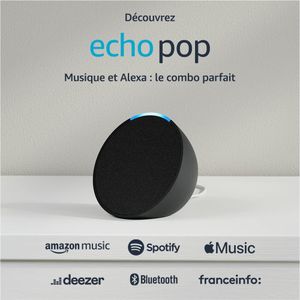 Echo Pop, Enceinte connectée Bluetooth compacte au son riche, avec Alexa