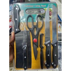 Set Couteaux de Cuisine Professionnel + Planche – Kit Complet 7