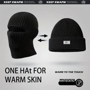 Bonnet Tricoté pour Homme, Balaclava, Cagoule Résistante au Vent et au Froid - Noir