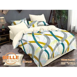 Belle Lot de 2 Draps et 2 Taies - Confort et Élégance pour Lit 3 Places-beige