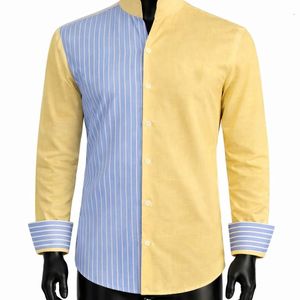 TAFA Chemise Hommes Manches Longues 2 Tons
