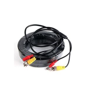 Câble 2 En 1 BNC Et Alimentation Pour Caméra HD - 10m - Noir JN