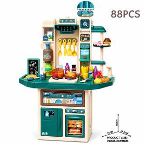 Grande cuisine jouet enfant 88 pièces avec four, réfrigérateur, évier et accessoires