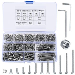 Kit d'assortiment de 440 écrous et boulons,Fixations mécaniques et vis de rechange