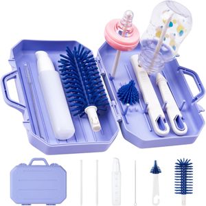 Ensemble Flacon de lait-Portable, Comprend Un Goupillon, Une Brosse à Tétine, Un Flacon Distributeur de Détergent et Une Boîte de Rangement