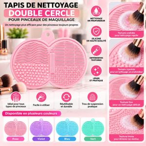 Tapis de Nettoyage Double Cercle en Silicone pour Pinceaux de Maquillage