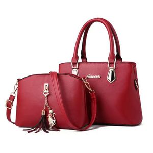 Fasfion Sac à main femme ensemble 2 en 1, sac de travail grande capacité, sac bandoulière cuir synthétique avec petit sac à main cadeau