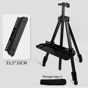 Chevalet en aluminium à hauteur réglable, trépied pour peinture artistique avec plateau