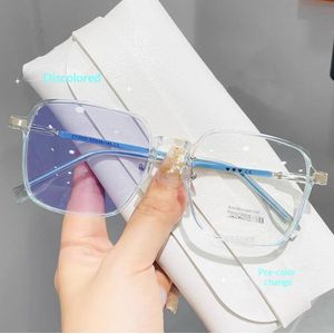 Lunettes de Lecture Anti-Lumière Bleue Photochromiques pour Femmes - Monture Bleue