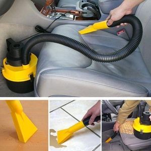 Aspirateur de voiture, aspirateur portable 12 V eau et poussière, aspirateur à main puissant, collecteur de poussière à triple filtre à faible bruit, adapté à la voiture