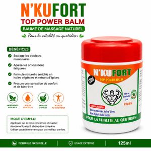 Bio N'KU FORT Baume de Massage – Vitalité & Confort