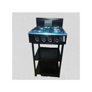 YUCEL Cuisinière 4 feux Etagère - Gaz 4 Feux - Blanc- Noire