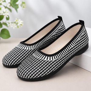 SHJO Chaussures Femme Toile Souple Respirante Antidérapante Style Mocassin Décontracté Léger Noir