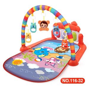 Tapis d'éveil pour bébé multicolore moderne avec piano couleur orange 