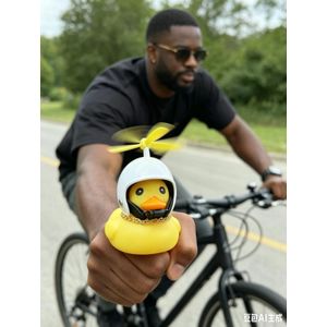 À bord du véhicule Canard à hélice pour guidon de vélo, taille poing, déco à rotation éolienne