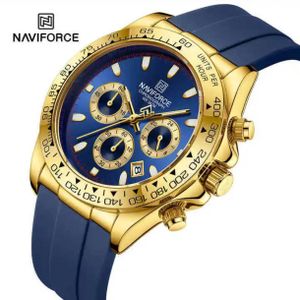 Naviforce Montre Homme ,Montre De Luxe à Quartz En Silicone NF8054