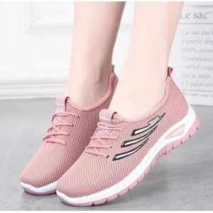 Chaussures Casual Femme Respirantes à Maille pour Marche Chaussures Plates Sneakers Femme Chaussures de Gym Vulcanisées Blanc Chaussures pour Femmes