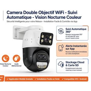 Caméra de Surveillance WiFi Double Objectif 360° – Vision