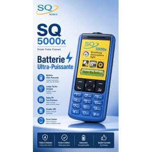 SQ Mobile Téléphone portable SQ 5000X à double SIM