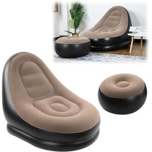 Chaise gonflable, fauteuil gonflable de salon, canapé paresseux pliable et portable avec repose-pieds