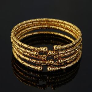 6 Pièces Bracelets Femme Perles Double Tête Design Classique - Or