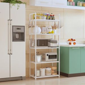 Étagère de rangement à 5 niveaux pour four à micro-ondes, étagère de rangement de cuisine mobile