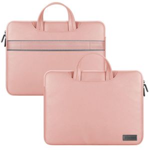 Sacoche pour ordinateur portable, sac pour ordinateurs portables 15 pouces, housse anti-rayures en cuir PU - ROSE