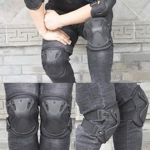 Genouilleres et coudieres tactiques militaires, protections professionnelles pour skate, combat, chasse, paintball, équipement de sécurité pour sports de plein air, sangles réglables (Genoux et Coudes)
