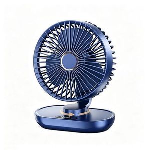 180 ° secouant automatique petit ventilateur de bureau avec écran numérique LED, vitesse du vent à 5 vitesses, chargement et branchement à double usage, bureau silencieux, ventilateur électrique circulant de bureau de dortoir