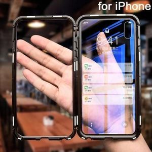 Coque Magnétique Compatible IPHONE X/XS En Verre Trempé  - Transparent/Noir
