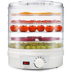 TodyJeyHo Machine à Déshydrater Aliments 5 Plateaux Sèche-Végétaux Électrique 350W Sèche-Aliments avec Température Réglable 35-70° pour Fruits, Légumes, Poisson, Bœuf 28×28×32cm