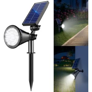 Beqqk Éclairage paysager à projecteur solaire 2-en-1 pour jardin, cour, allée