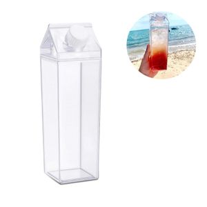 ShebSheb Bouteille d’eau en forme de carton de lait 33 oz (1000 mL), bouteille carrée en plastique sans BPA, étanche, portable et réutilisable, idéale pour le sport, la gym, le camping et les activités extérieures