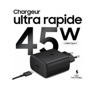 45W Compatible Chargeur complet Boitier+ câble Noir  type USB-C