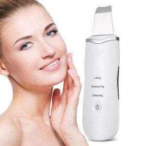 Épurateur de Peau à Ultrasons, Skin Scrubber avec 4 modes, Ems Anti-âge Rides, infuseur à sérum, Spatule pour la peau Vibration Peeling, Soins du Visage et Élimination des Points Noirs