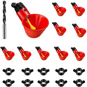 Lot de 10 Abreuvoirs pour Volaille – Kit d'Abreuvoirs Automatiques à Godets et Pipettes pour Poules et Cailles