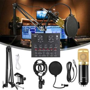 BM-800 Ensemble d'équipement de podcast, kit studio d'enregistrement avec  changeur de voix, carte son en direct – Interface audio pour ordinateur