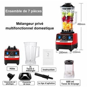 HANSEN Puissant Robot Blenders, Mixeurs avec 2 bocaux - 8500W- 2.0L 2 En1