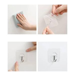 Crochet Mural Autocollant Transparent – Porte-Manteau Sans Perçage- lot(100pcs)