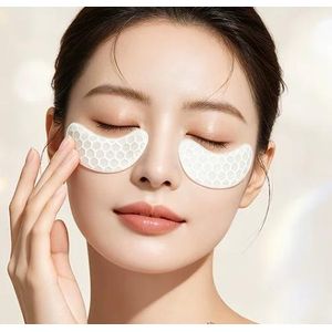  Lot de 4 Masque de Contour des Yeux , Patch Anti-cerne aux Collagène à Effet Hydratant- Blanc